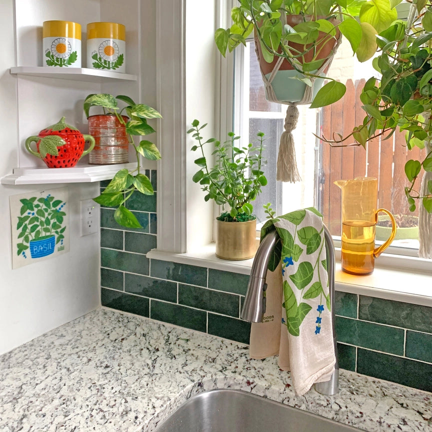 Basil Herb Tea Towel