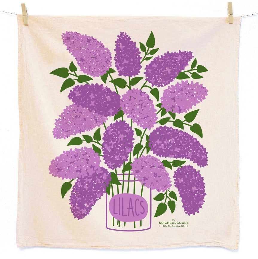 Lilac Blooms Tea Towel